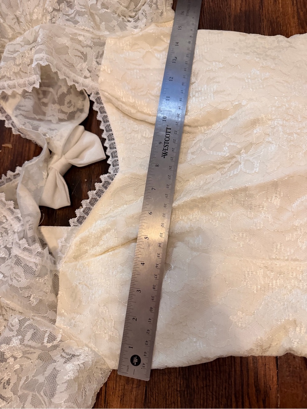 Vintage Roberta Ivory Lace Prairie Wedding Dress Cottagecore - Picture 7 of 8